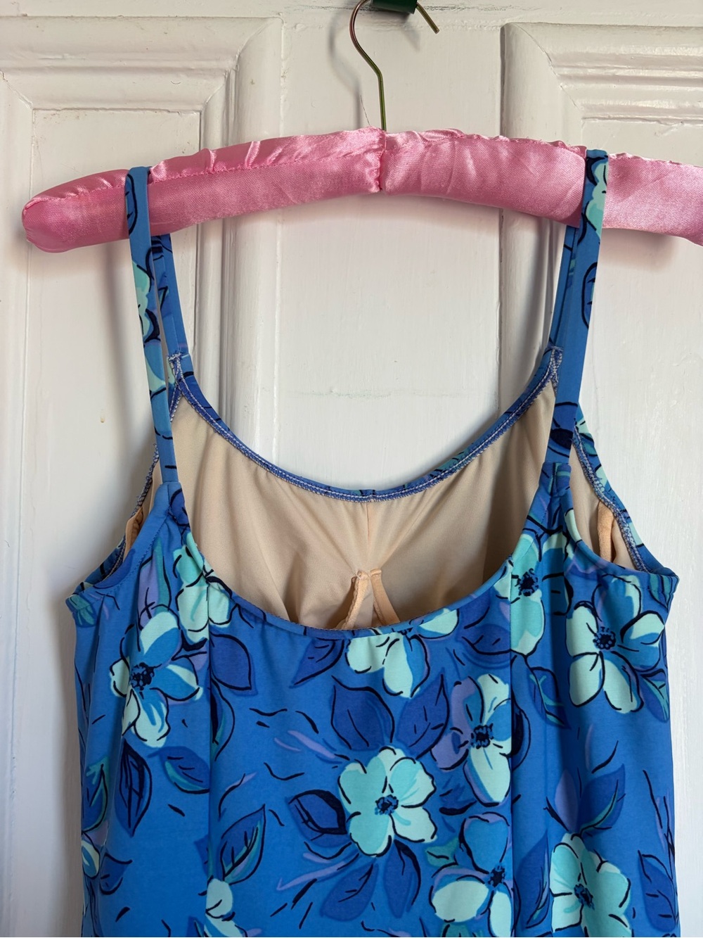 Vintage L.L. Bean Blue Floral Swim Dress - Picture 9 of 11